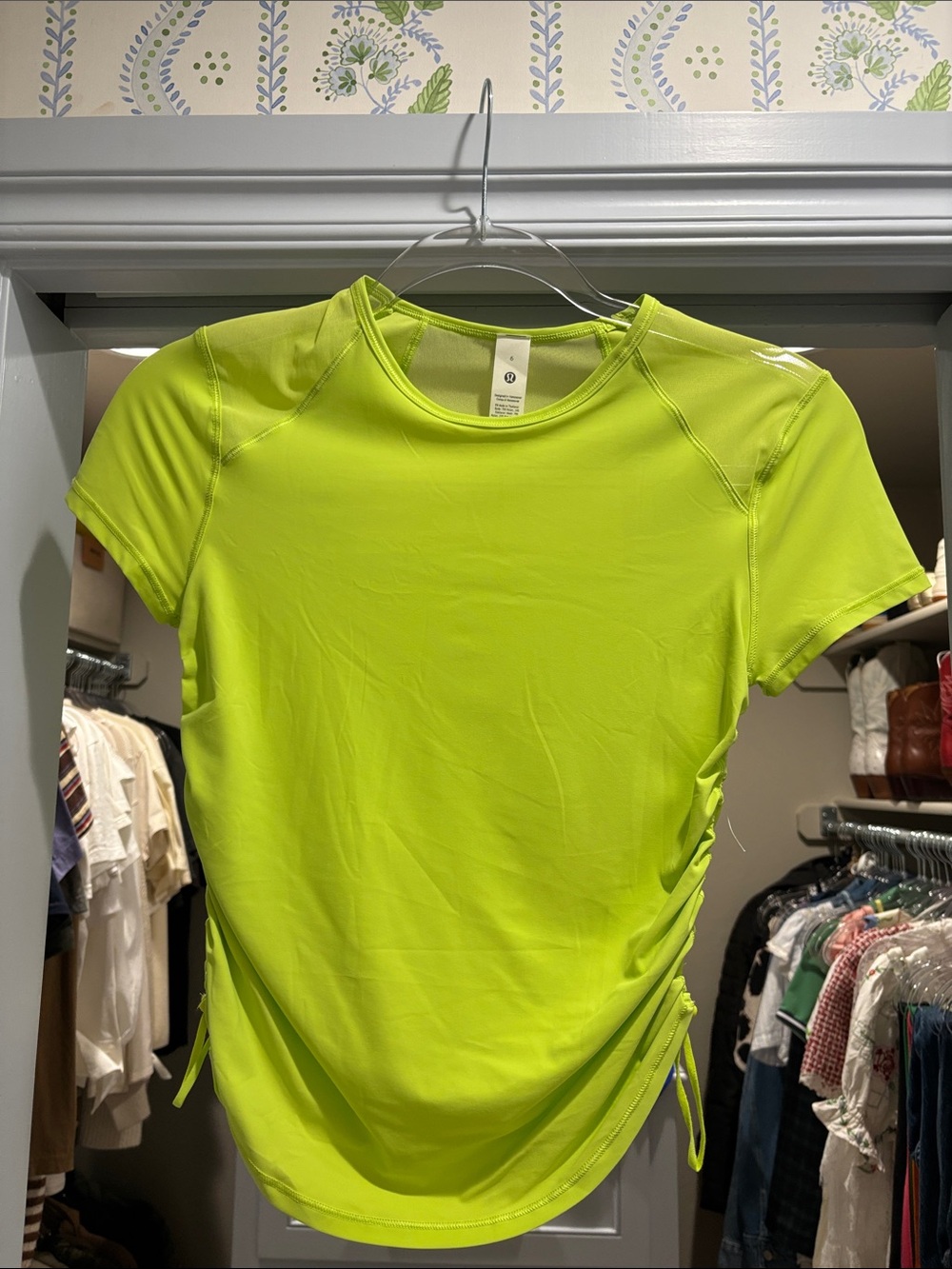 lululemon athletica Neon Lime Short-Sleeve Active Top